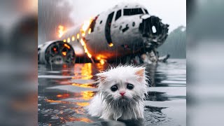 AirplaneCrash What Happened To The Kitten's Family #cute #cat #ai #cutecat #sad #story #big