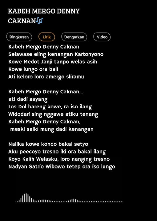 🎶 Kabeh Mergo – Denny Caknan | Lirik Lagu Jawa Terbaru 2025