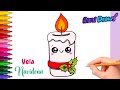 Dibuja una VELA NAVIDEÑA ????️✨ Diciembre adorable con RaniDraws