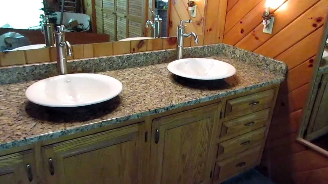 Giallo Napoleon Granite Vanity With Double Vessel Bowls Youtube