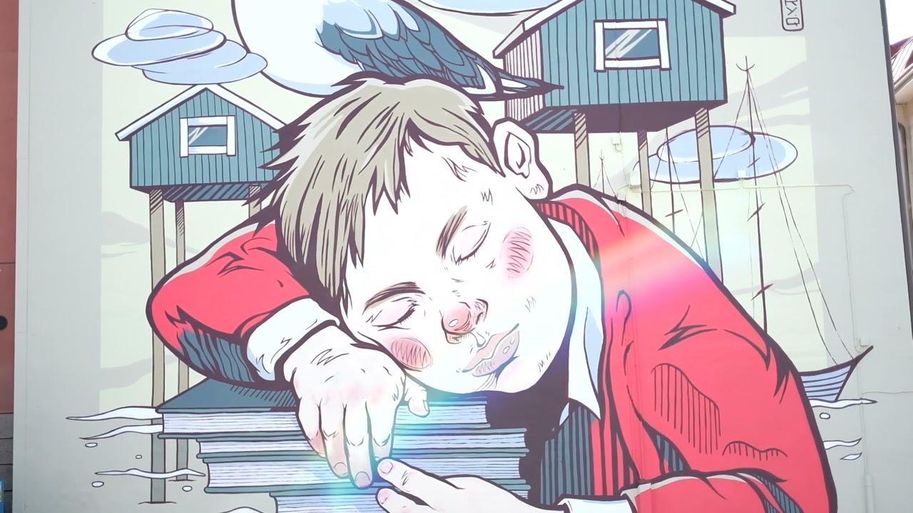 "Sleeping boy" by MaryQ at the ARTSCAPE festival, Gothenburg