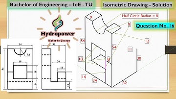 Isometric Drawing Tutorial: Question No. 16 | IOE Engineering Drawing Guide #TU #PU #KU