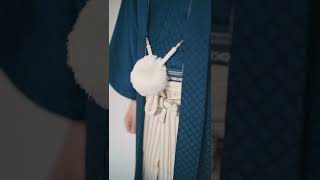 【紋付袴】青格子白黒ぼかし(あおこうししろくろぼかし)