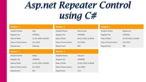 Asp.net Repeater Control using C#