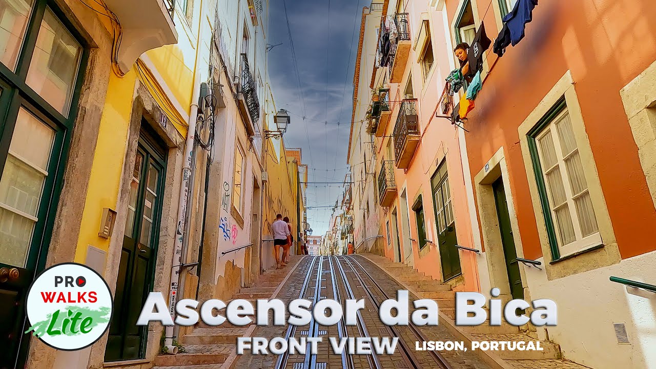 See the FRONT VIEW of the Lisbon Cable Car - Ascensor da Bica