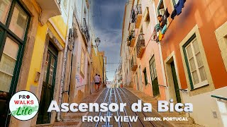 See The  Front View Of The Lisbon Cable Car - Ascensor Da Bica
