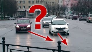 Сужение дороги.  Кто уступает?