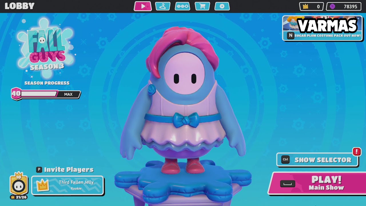 Ballerina Costume Showcase in Fall Guys - Sugar Plum Pack