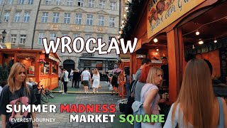 The Shocking Crowd at the Market Square: Wroclaw Summer Street Walk [ 2024 4K 60fps Walking Tour ]