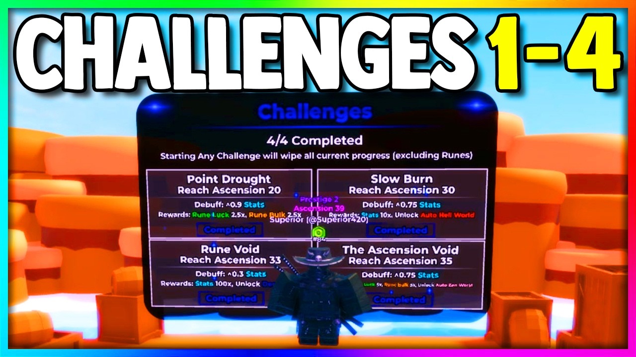 CHALLENGE 1-4 in Roblox Ascension Incremental...