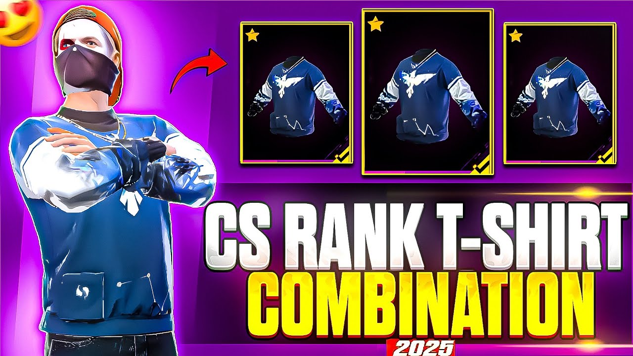 New 🤩 Free Cs Rank T-shirt God Level Dress Combination in Free Fire 🔥 | NO TUP UP DRESS COMBINATION 