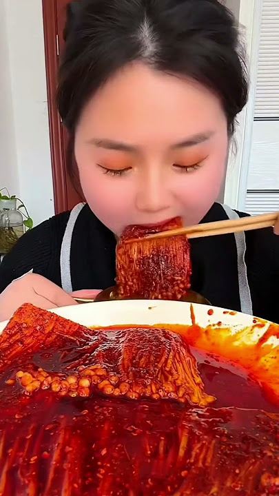 Asmr Mukbang | This Show Eating Challenger, Mushrooms With Chilli Spicy Flavor Yummy Yummy.