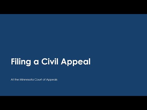 Filing a Civil Appeal at the Minnesota Court of Appeals