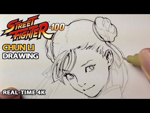1hour Chun-li from Street Fighters Blank Cover Commission Real-time 4K