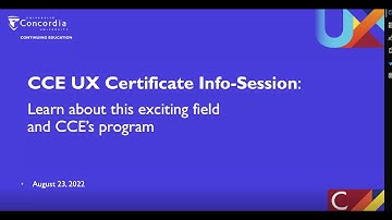 CCE UX Certificate Info-Session