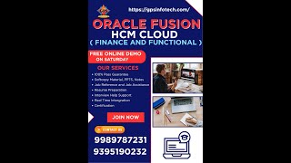 Oracle Fusion HCM Cloud| Finance-Functional | SCM|Project Oriented Training|Global HR Implementation