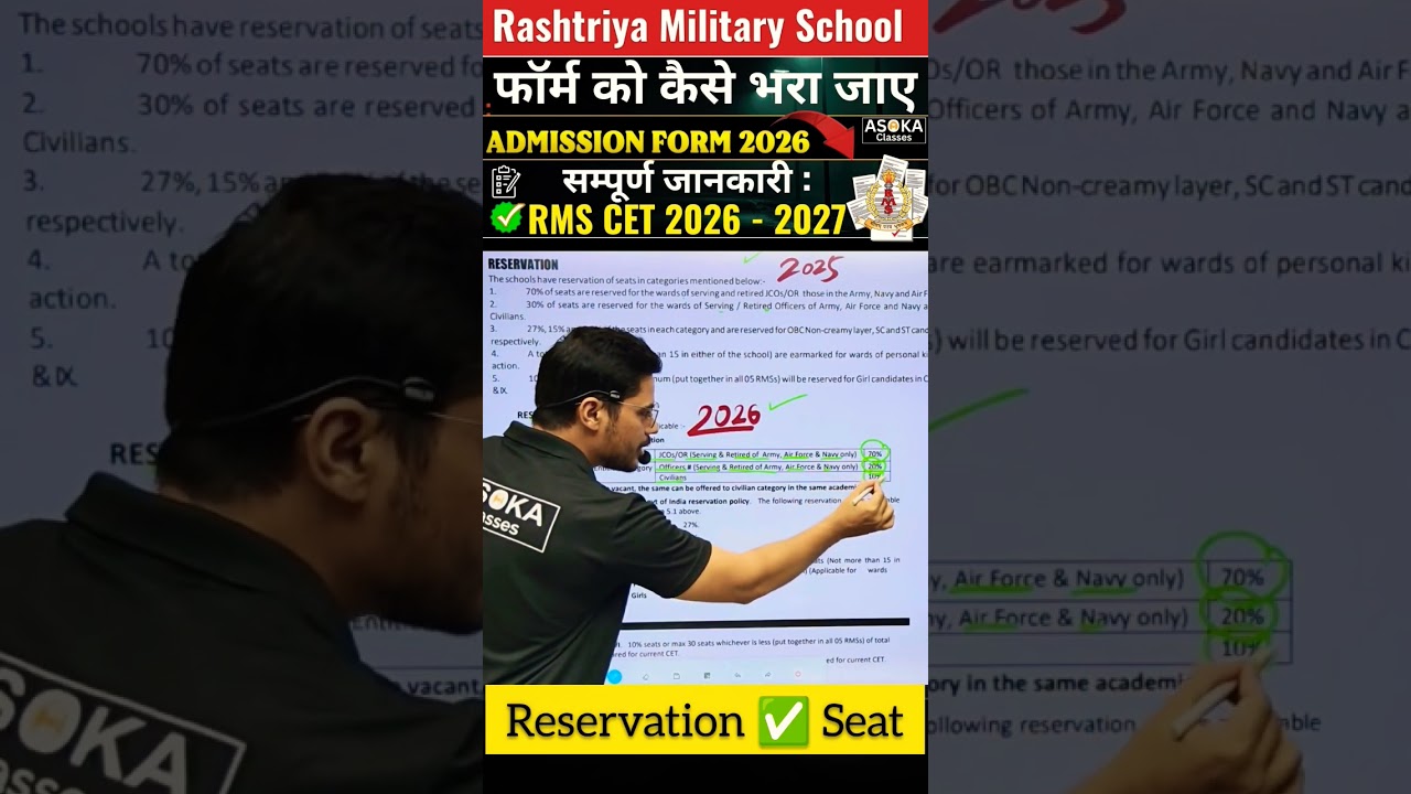 Reservation ✅ Seats | RMS Military School Admission 2026 🔰 