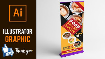 How to make Professional Roll Up Banner Design  - Adobe illustrator Tutorial