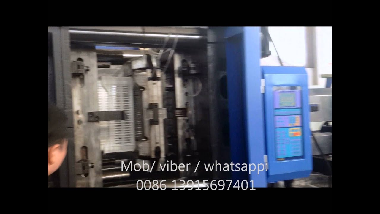 Plastic crates injection molding machine - YouTube