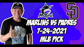 MLB Pick Miami Marlins vs San Diego Padres 7/24/21 MLB Betting Pick and Prediction