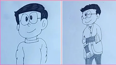 How to draw Nobita from Doraemon || Easy drawing ideas for beginners || Easy drawing ideas
