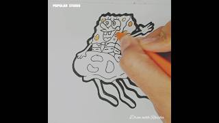 Spongebob FLIES with Jellyfish #timelapse #speeddrawing