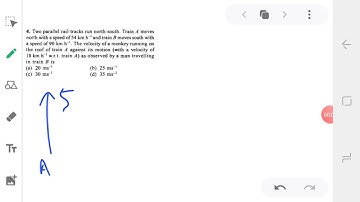 Problem kinematics 1D: two parallel trains and monkey.  Relative motion
