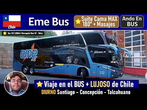 Viaje EME BUS 180° SUITE CAMA MASAJES, Santiago - Talcahuano en bus Marcopolo New G7 | Ando en Bus