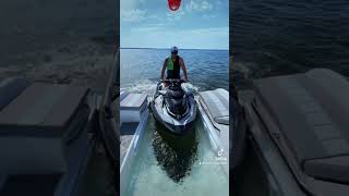 ➡How to attach and detach the Jetski from the Waveboat #jetski #boating #summer #boat #seadoo
