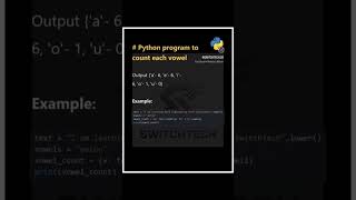 Python program to count vowels In string Program To Count The Number Of Each Vowel Python Interview Question Python Coding