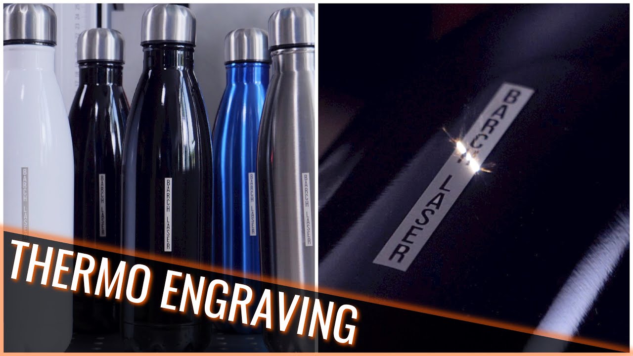 Thermos engraving with fiber laser machine, metal engraving, tumblers, thermos, cups. YouTube