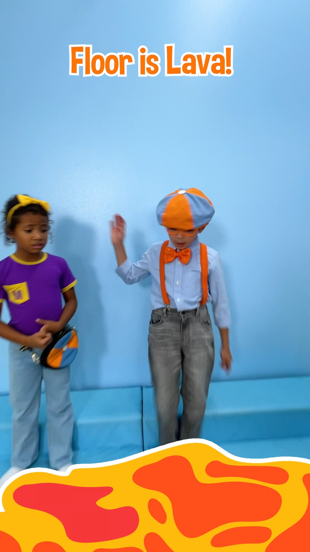 Kid Blippi's ULIMATE ? Floor is Lava RESCUE CHALLENGE! #blippi #shorts