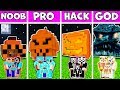 Minecraft: FAMILY HALLOWEEN HOUSE BUILD CHALLENGE - NOOB vs PRO vs HACKER vs GOD in Minecraft