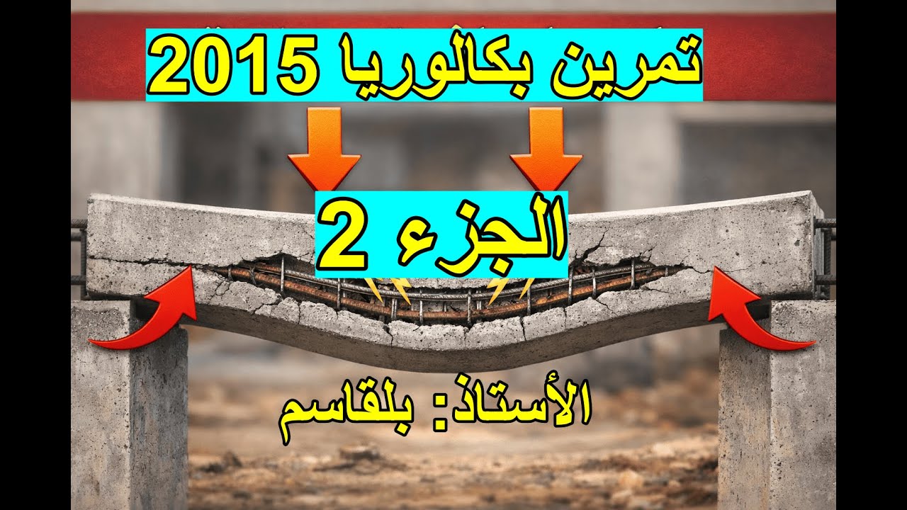 # الجزء 2حل تمرين بكالوريا 2015(الانحناء البسيط)