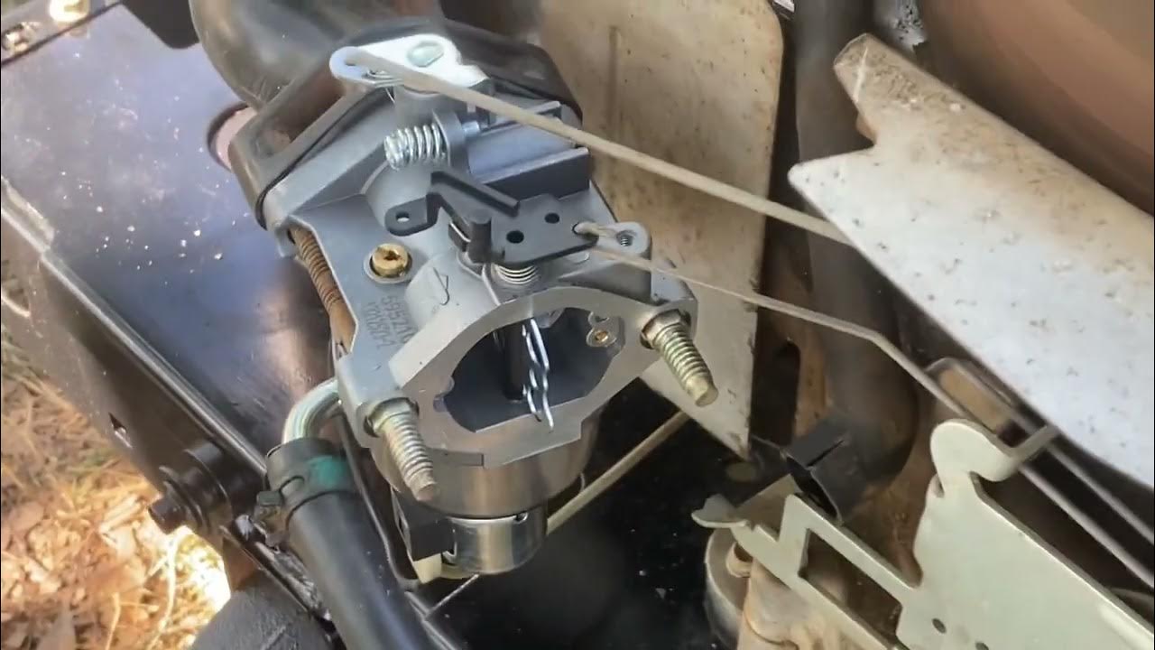 Briggs and Stratton 595210 carb on John Deere L100 spitting gas out