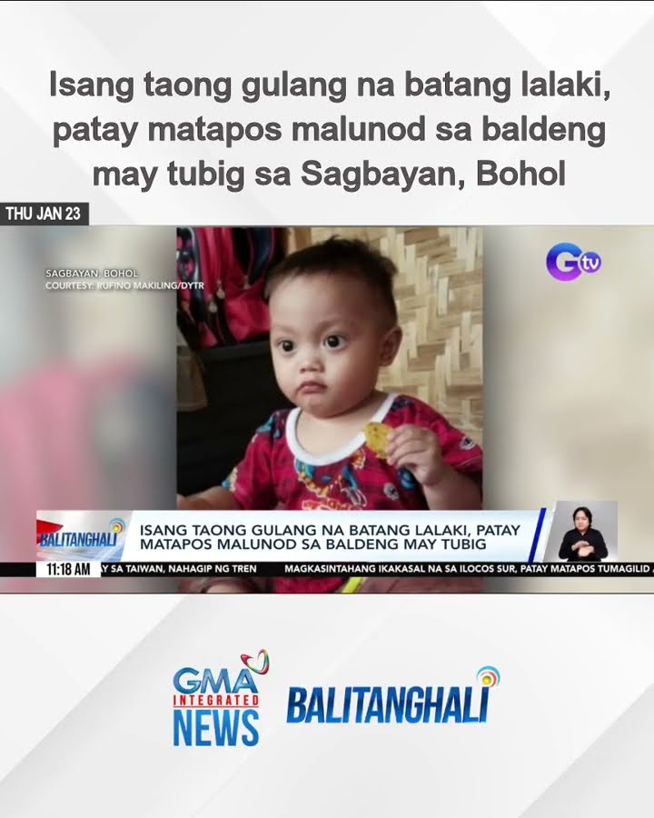 Isang taong gulang na batang lalaki, patay matapos malunod sa baldeng may tubig sa... | Balitanghali