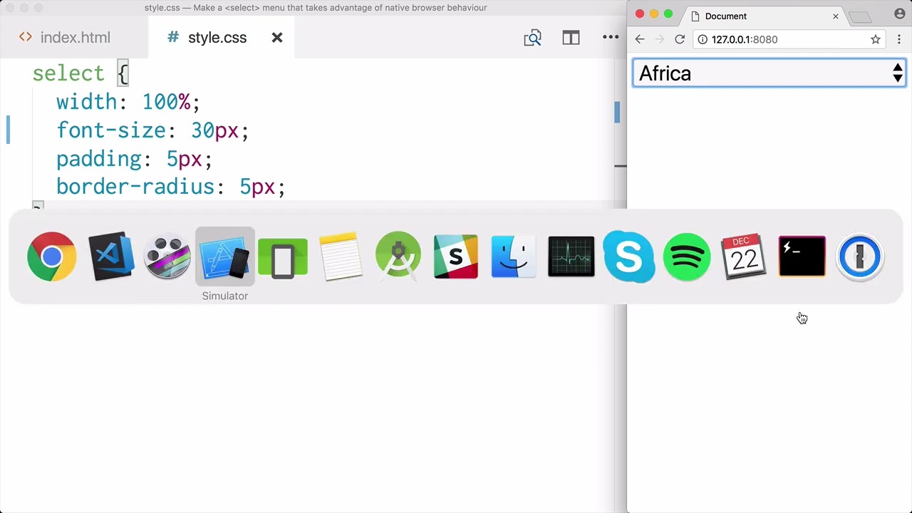 06 - Enhancing User Experience with Select Fields: Making a Native Browser Select Field
