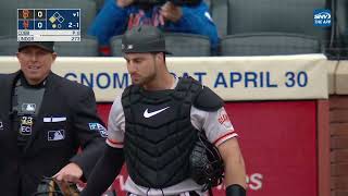 Starling Marte STEALS SECOND AND GOES TO THIRD ON THROWING ERROR BY JOEY BART |Giants @ Mets 4/19/22
