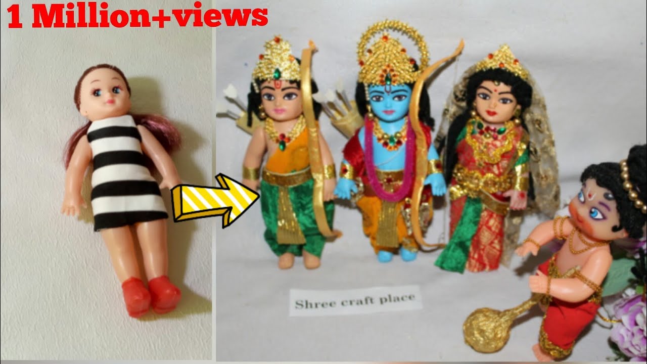 Diwali Special/Ram Darbar making from Dolls/राम जी,सीता जी और लछमण जी बनाना सीखें गुडिया से
