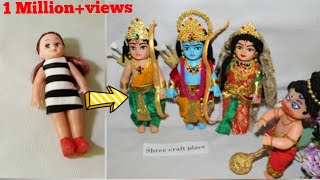 Diwali Special/Ram Darbar making from Dolls/राम जी,सीता जी और लछमण जी बनाना सीखें गुडिया से