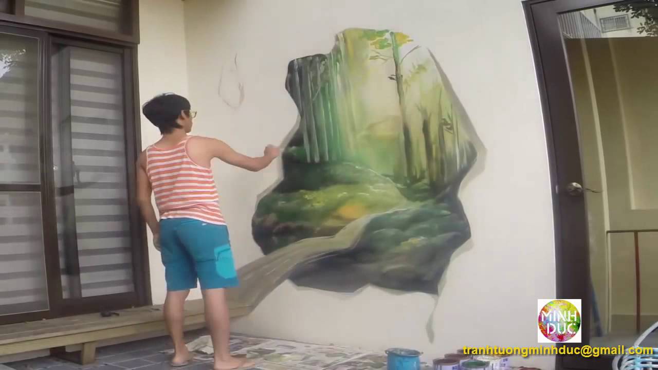 Nghệ thuật vẽ tranh 3d trên tường quá đỉnh - YouTube