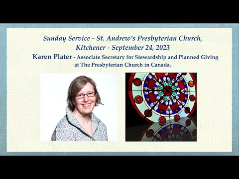 St. Andrews' KW - September 24 Service - Karen Plater