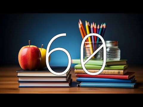 Books, Pencils, and an Apple 60 seconds Countdown Timer
