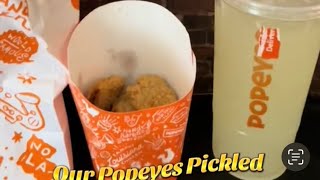 Our Popeyes Pickled Menu Review #popeyes #foodreview #lemonade #pickle #menu #foodcritic #fried