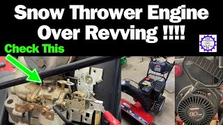 Snow Thrower Tecumseh Engine Only runs at full speed! Over Revving!! and will not idle.