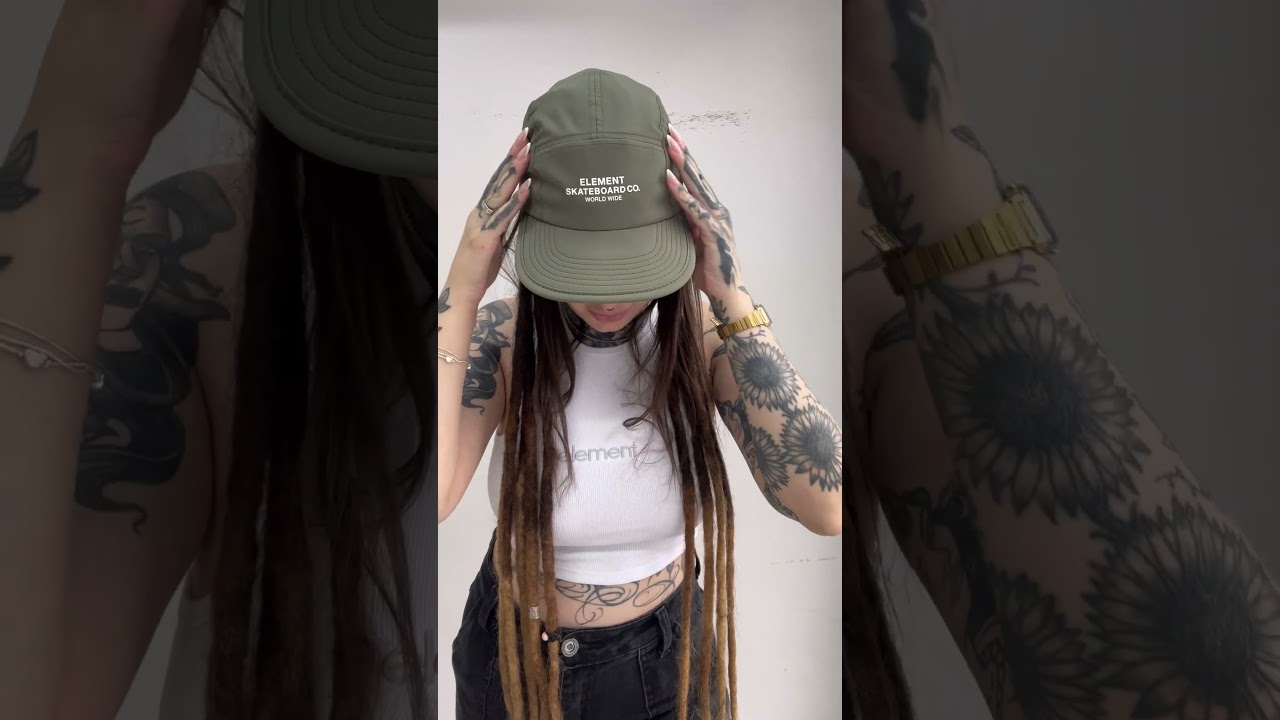 Boné Five Panel Element Skateboard Verde Militar