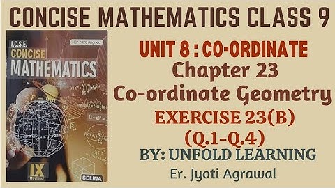 ICSE CLASS 9 || CONCISE MATHEMATICS || 2025-26 || 23. Coordinate Geometry || Ex 23(B)  #icsemaths 