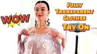 Beginner Model 4K Try On Haul-Transparent Dress See-Through Fashion