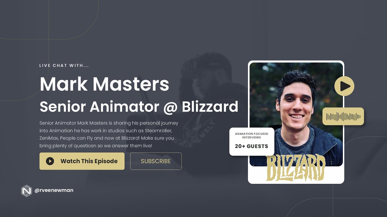 Live Chat with Mark Masters - YouTuber and Senior Animator at Blizzard