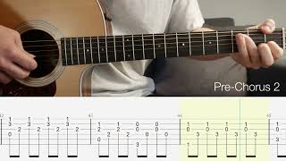 Keep on Walking Mr Fry - Passenger - Guitar Tutorial + TABS on screen